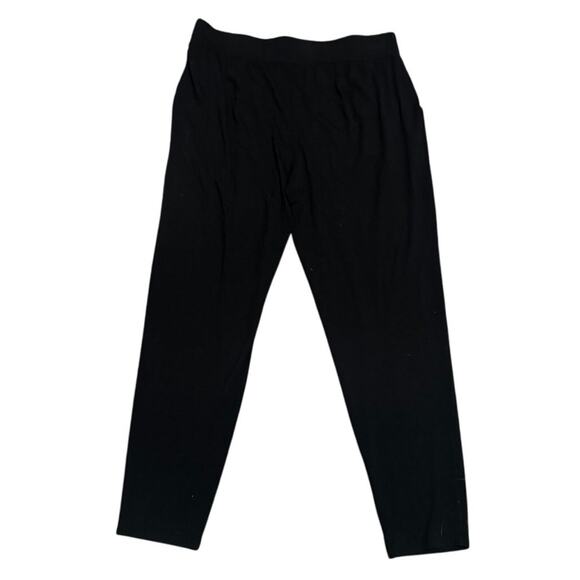 Eileen Fisher Petite Slim Ankle Pants Black PM Pull On Stretch Jersey - Picture 2 of 5
